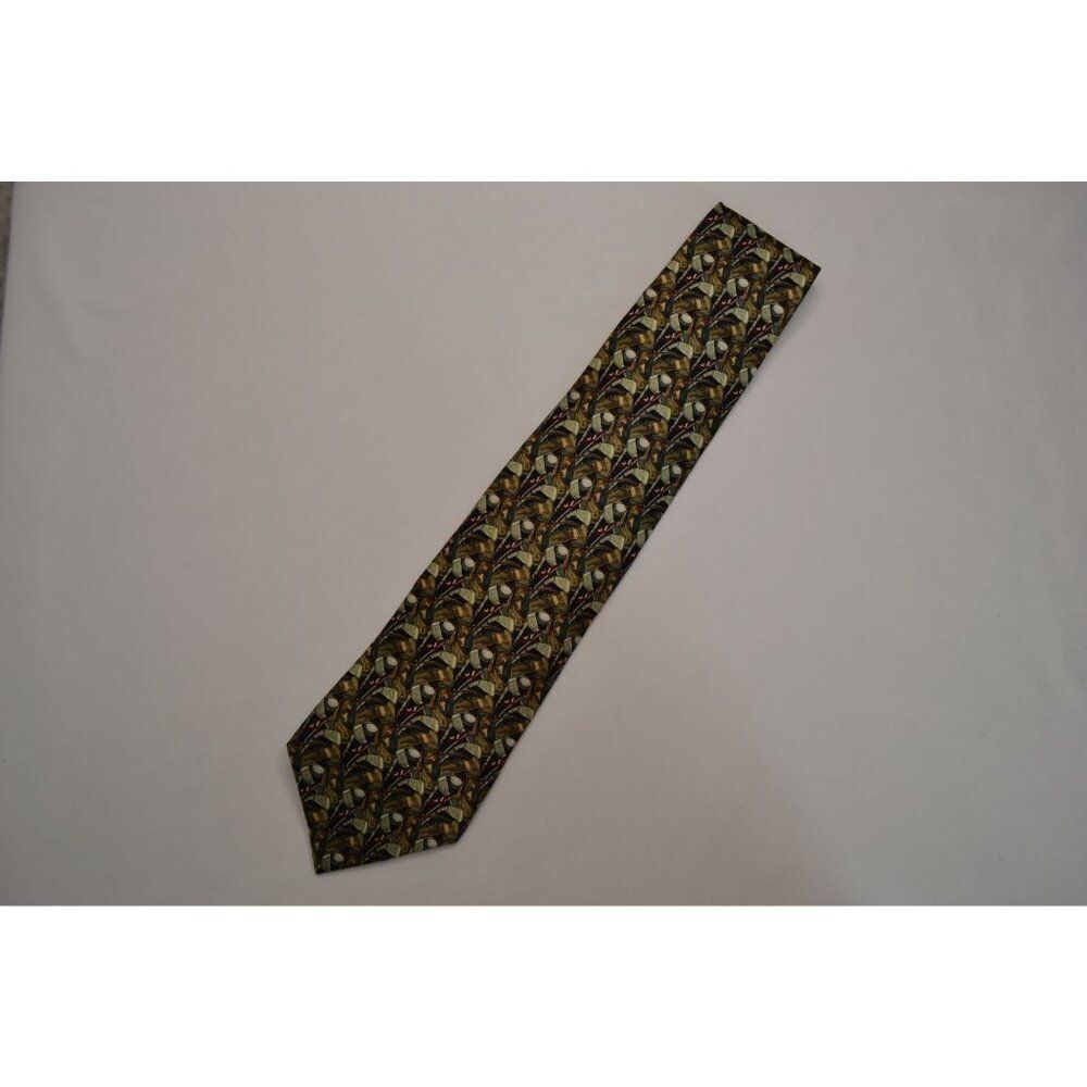 Crooks & Creed London Men's Green Silk Golf Tie